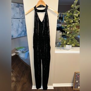 Michael Kors black velvet jumpsuit